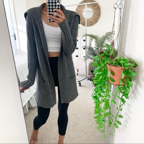 American Eagle Outfitters Sweaters - American Eagle AE Wool Blend Longline Gray Chunky Knit Cardigan Sweater Small